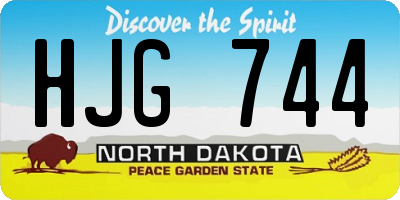 ND license plate HJG744