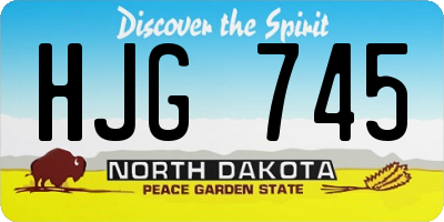 ND license plate HJG745