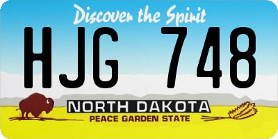 ND license plate HJG748