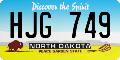 ND license plate HJG749