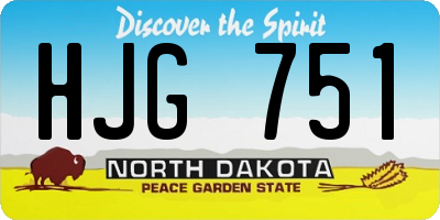 ND license plate HJG751