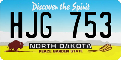 ND license plate HJG753