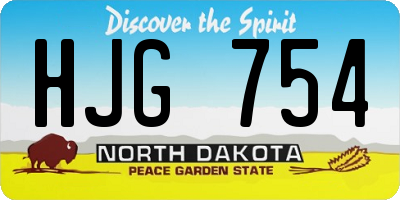 ND license plate HJG754