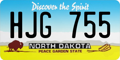 ND license plate HJG755