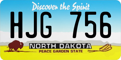 ND license plate HJG756