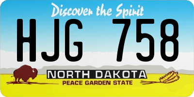 ND license plate HJG758