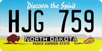 ND license plate HJG759