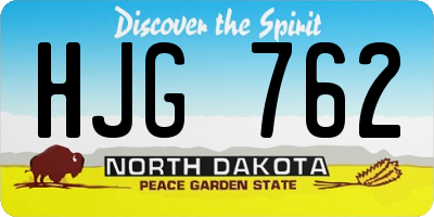 ND license plate HJG762