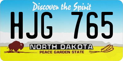 ND license plate HJG765