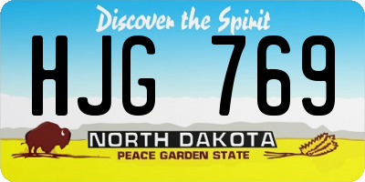 ND license plate HJG769