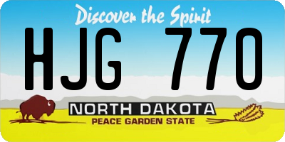 ND license plate HJG770