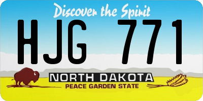 ND license plate HJG771