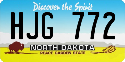 ND license plate HJG772