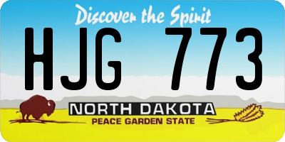 ND license plate HJG773