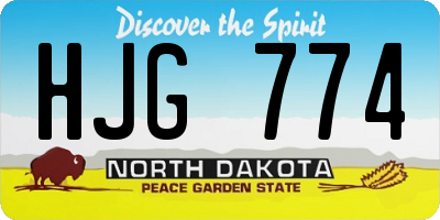 ND license plate HJG774