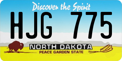 ND license plate HJG775