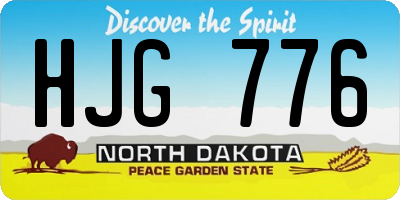 ND license plate HJG776