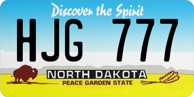 ND license plate HJG777