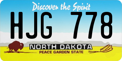 ND license plate HJG778