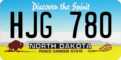 ND license plate HJG780