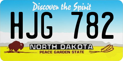 ND license plate HJG782