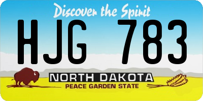 ND license plate HJG783