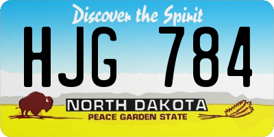 ND license plate HJG784