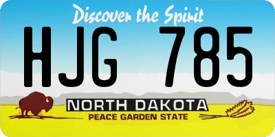 ND license plate HJG785