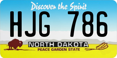 ND license plate HJG786