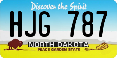 ND license plate HJG787