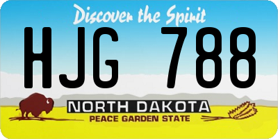 ND license plate HJG788