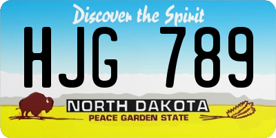 ND license plate HJG789