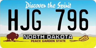 ND license plate HJG796