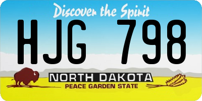 ND license plate HJG798