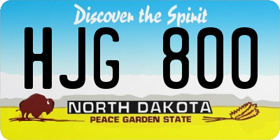 ND license plate HJG800