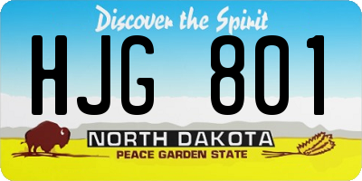 ND license plate HJG801