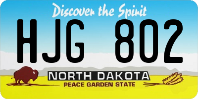 ND license plate HJG802