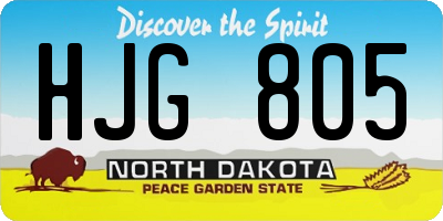 ND license plate HJG805