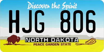 ND license plate HJG806