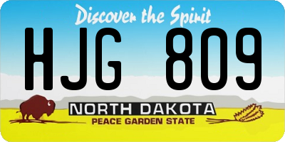 ND license plate HJG809