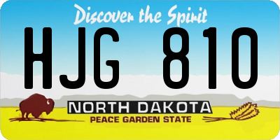 ND license plate HJG810