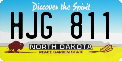 ND license plate HJG811