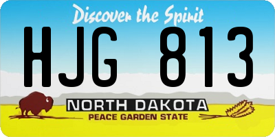 ND license plate HJG813