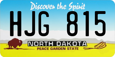 ND license plate HJG815