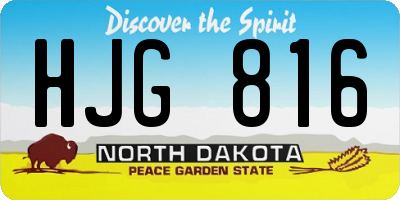 ND license plate HJG816