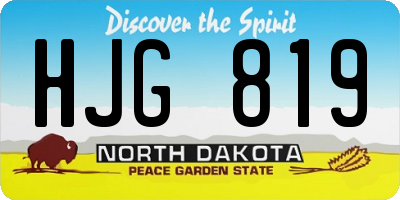 ND license plate HJG819