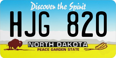 ND license plate HJG820