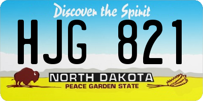 ND license plate HJG821