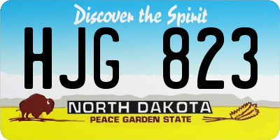 ND license plate HJG823