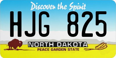 ND license plate HJG825